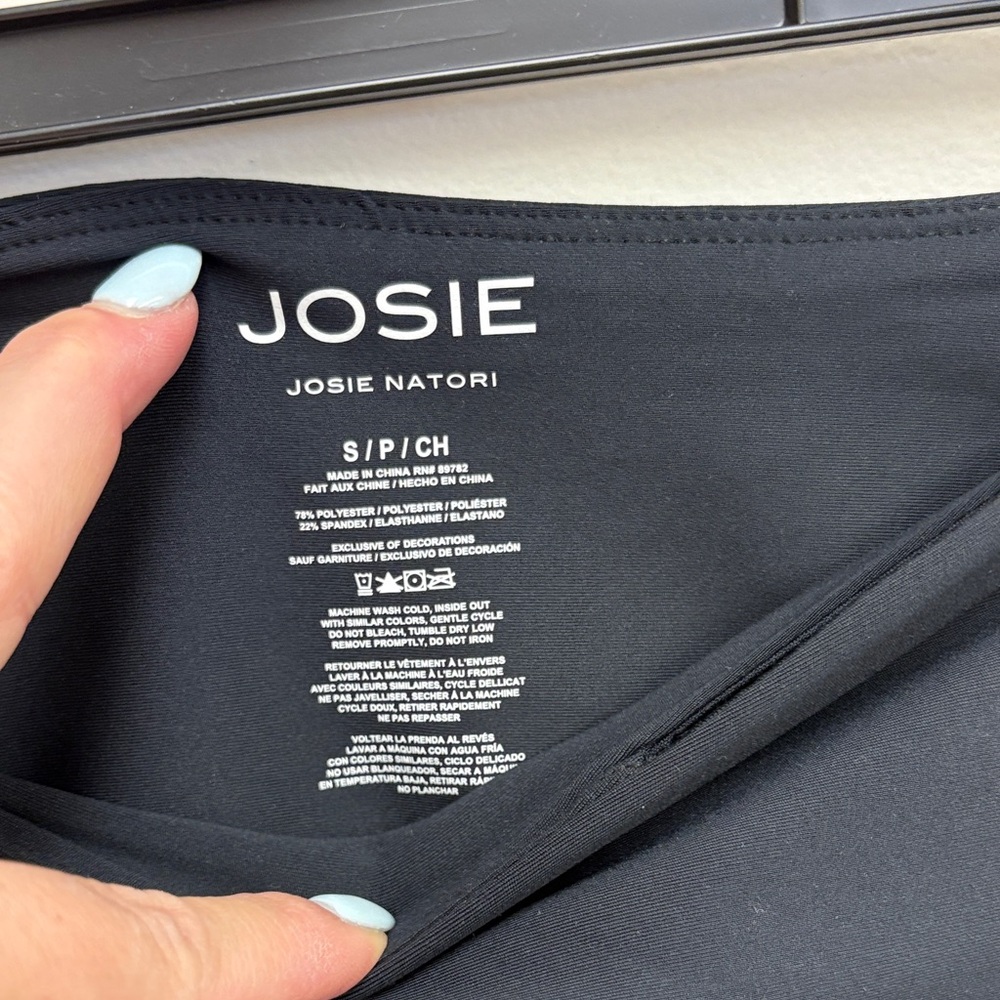 Josie High-Rise Black Bike Shorts with Side Pocket - Picture 2 of 5